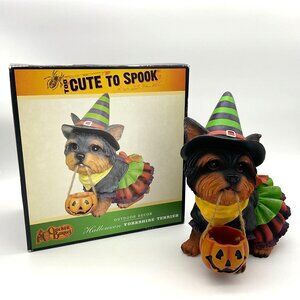 Cracker Barrel Indoor Outdoor Resin Too Cute To Spook Halloween Yorkshire Terrie